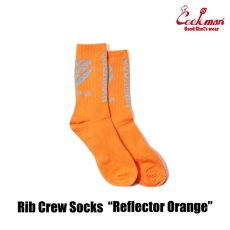 画像2: COOKMAN  ソックス Rib Crew Socks Reflector Orange (Orange) (2)