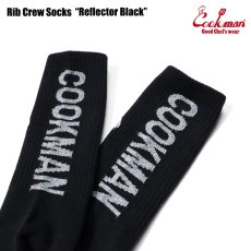 画像3: COOKMAN  ソックス Rib Crew Socks Reflector Black (Black) (3)