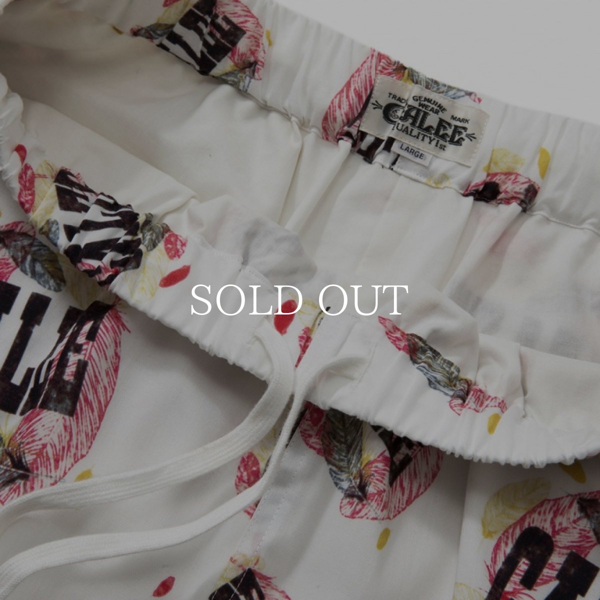 画像4: CALEE  Allover feather pattern amunzen cloth easy shorts (White) (4)