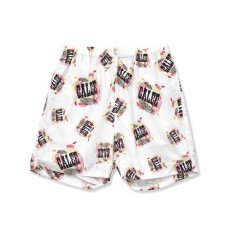 画像1: CALEE  Allover feather pattern amunzen cloth easy shorts (White) (1)