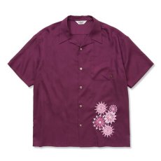 画像1: CALEE  R/P Amunzen cloth emboridery shirt (Reddish purple) (1)