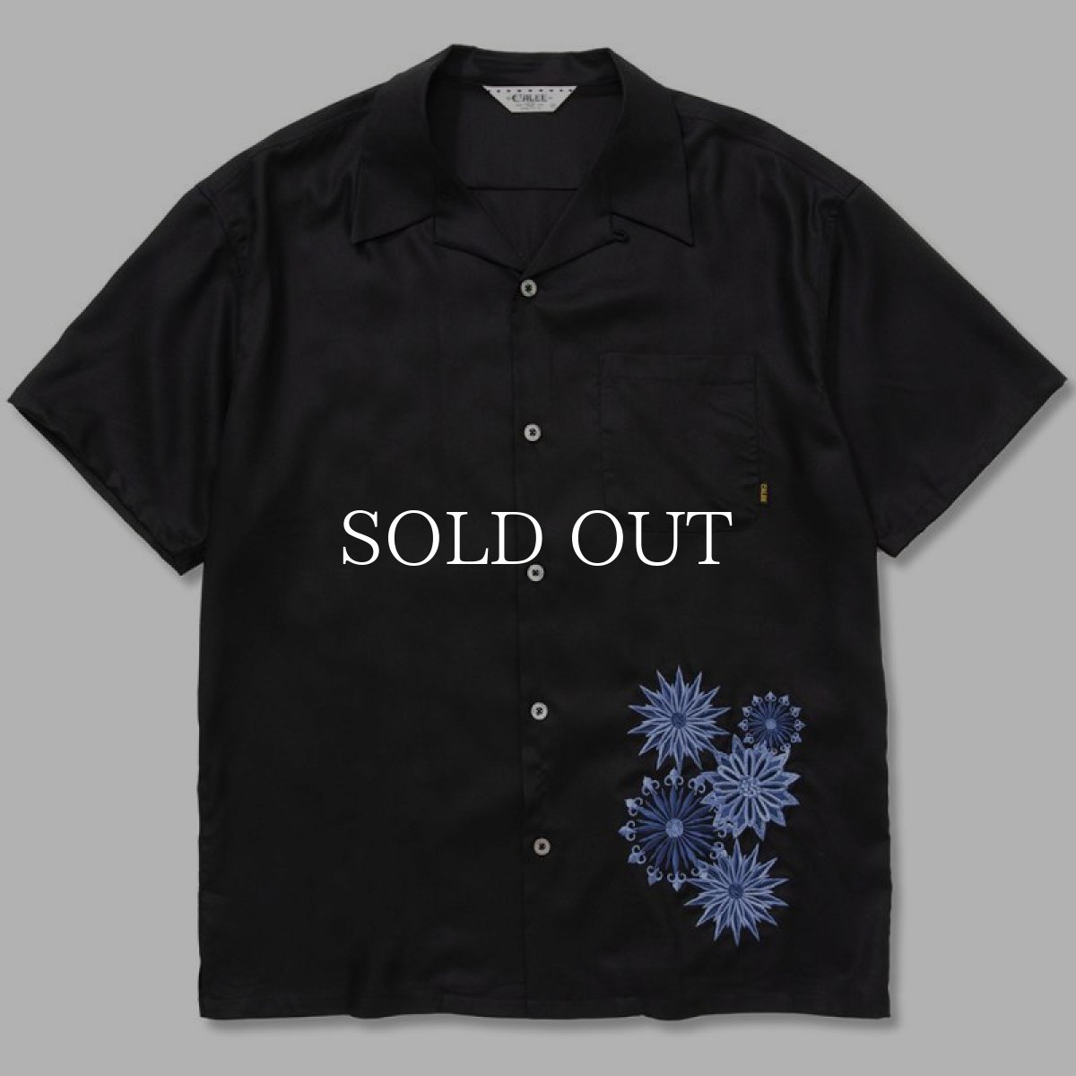 画像1: CALEE  R/P Amunzen cloth emboridery shirt (Black) (1)