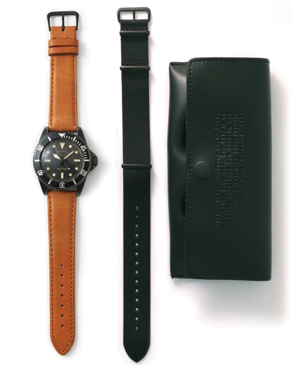 画像1: VAGUE WATCH CO.  BLK SUB with GUIDI (Natural) (1)