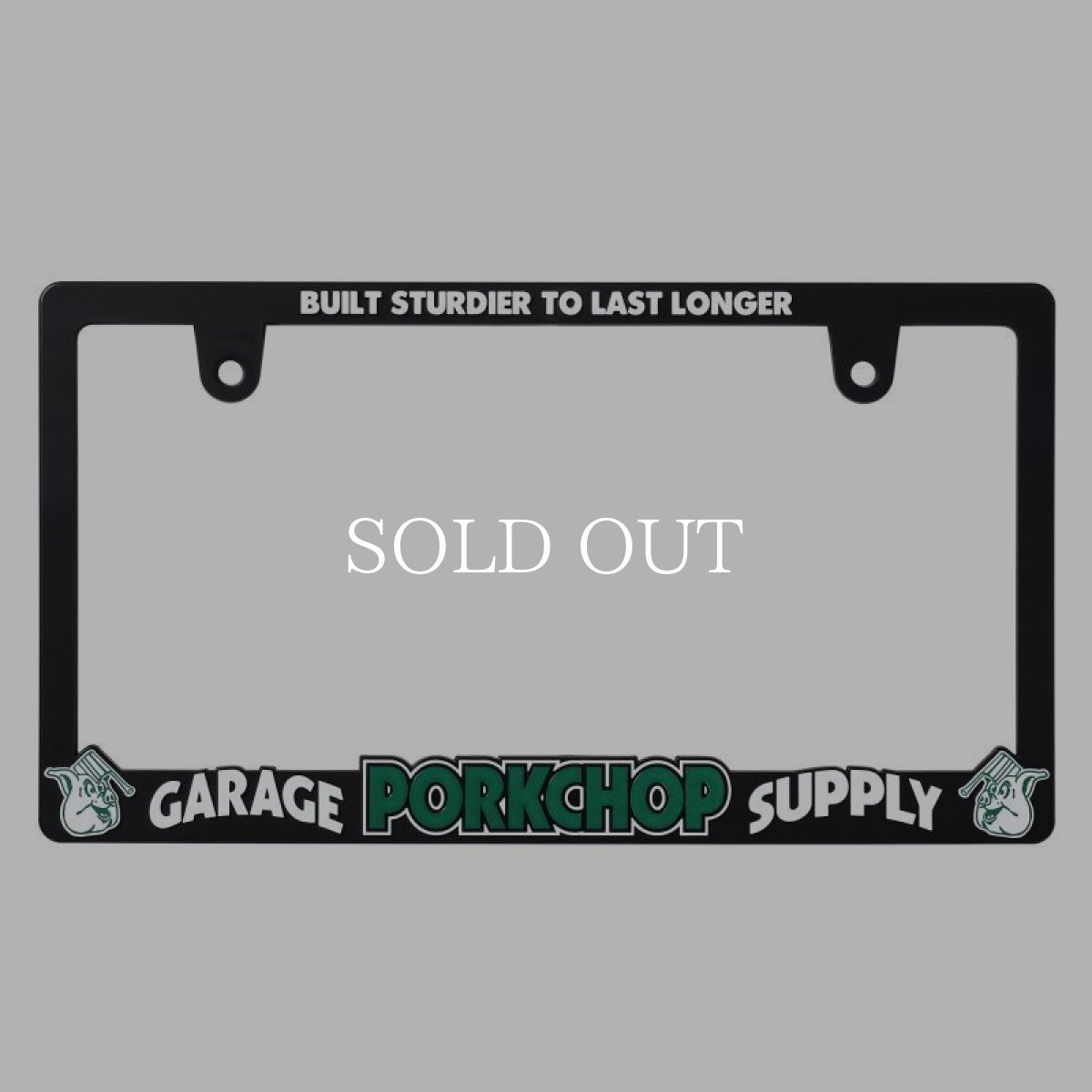 画像1: PORKCHOP GARAGE SUPPLY  RAISED LICENSE FRAME (BK×GR) (1)