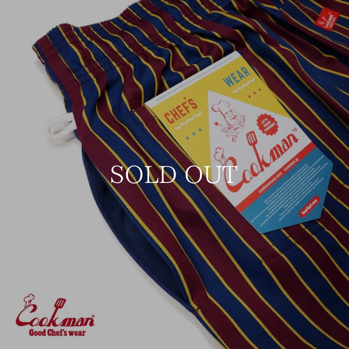 画像9: COOKMAN  シェフパンツ Chef Pants College Stripe Red (Red) (9)
