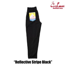 画像2: COOKMAN  シェフパンツ Chef Pants Reflective Stripe Black (Black) (2)