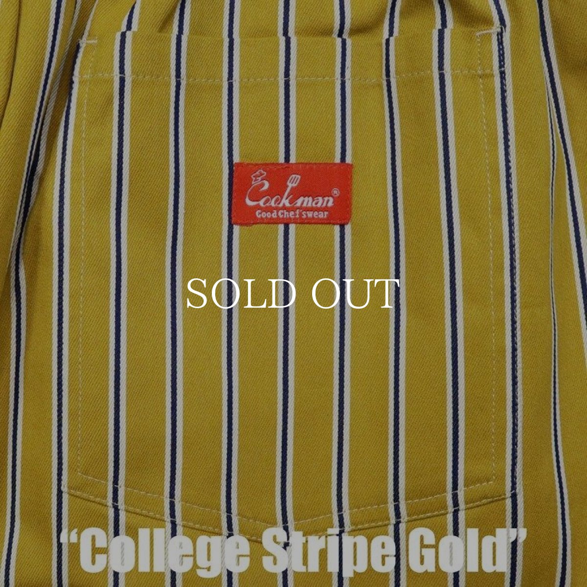画像7: COOKMAN  シェフパンツ Chef Pants College Stripe Gold (Beige) (7)