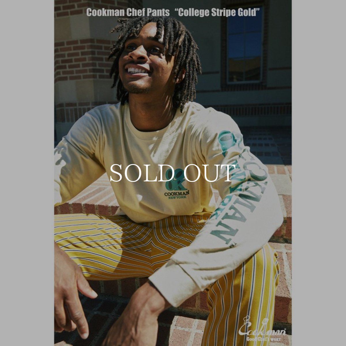 画像12: COOKMAN  シェフパンツ Chef Pants College Stripe Gold (Beige) (12)