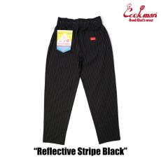 画像3: COOKMAN  シェフパンツ Chef Pants Reflective Stripe Black (Black) (3)