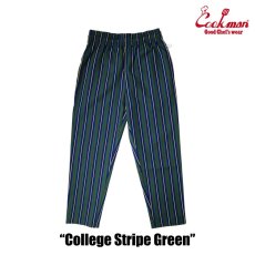画像3: COOKMAN  シェフパンツ Chef Pants College Stripe Green (Green) (3)