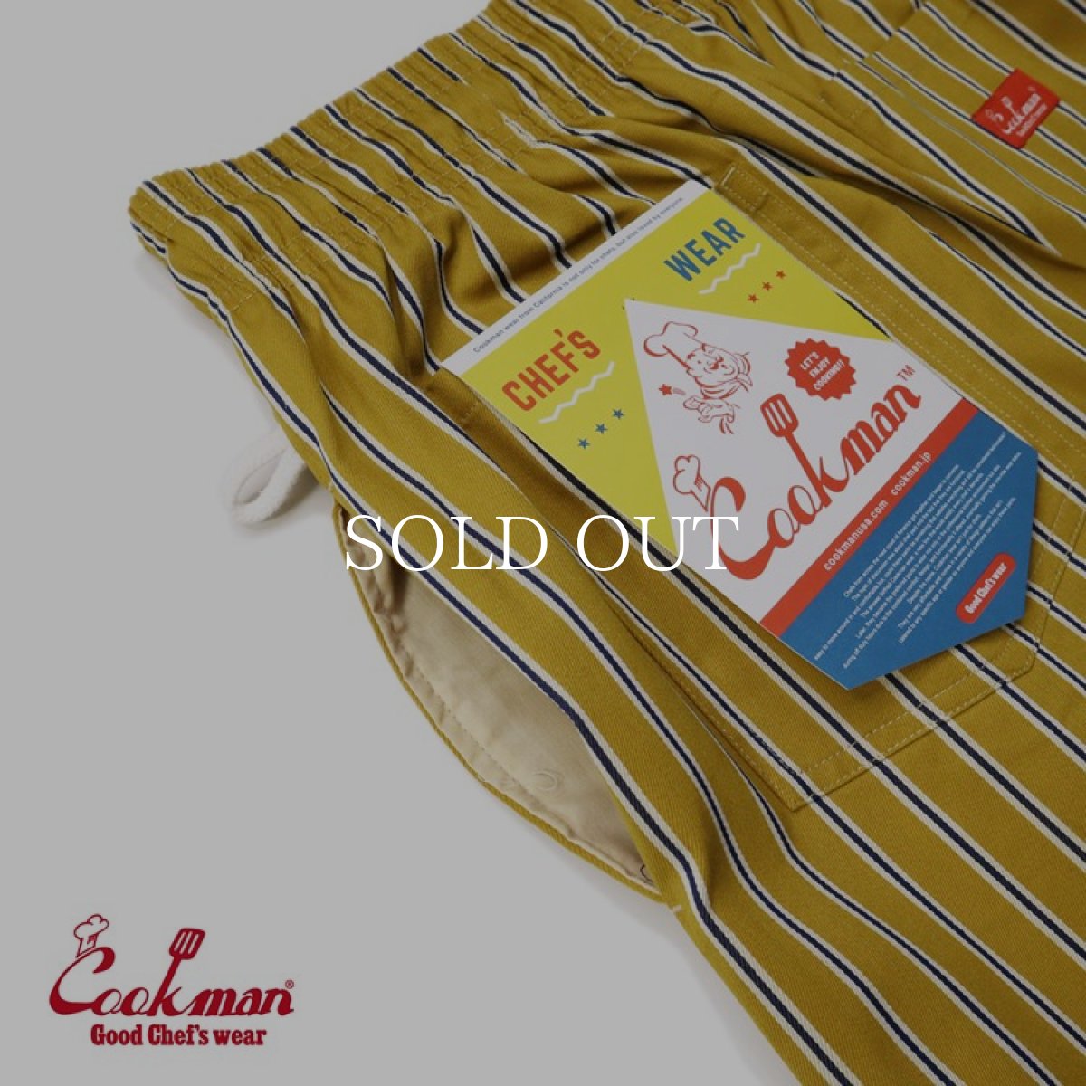画像9: COOKMAN  シェフパンツ Chef Pants College Stripe Gold (Beige) (9)