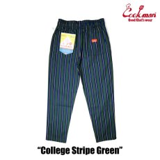 画像4: COOKMAN  シェフパンツ Chef Pants College Stripe Green (Green) (4)