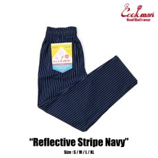 画像1: COOKMAN  シェフパンツ Chef Pants Reflective Stripe Navy (Navy) (1)