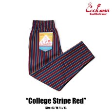 画像1: COOKMAN  シェフパンツ Chef Pants College Stripe Red (Red) (1)