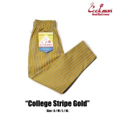 画像1: COOKMAN  シェフパンツ Chef Pants College Stripe Gold (Beige) (1)