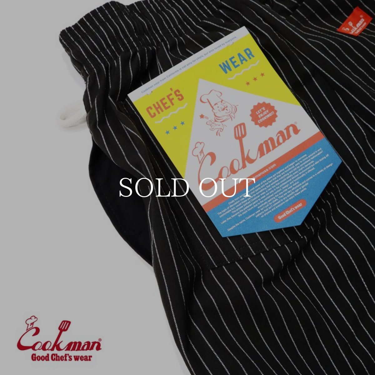 画像9: COOKMAN  シェフパンツ Chef Pants Reflective Stripe Black (Black) (9)