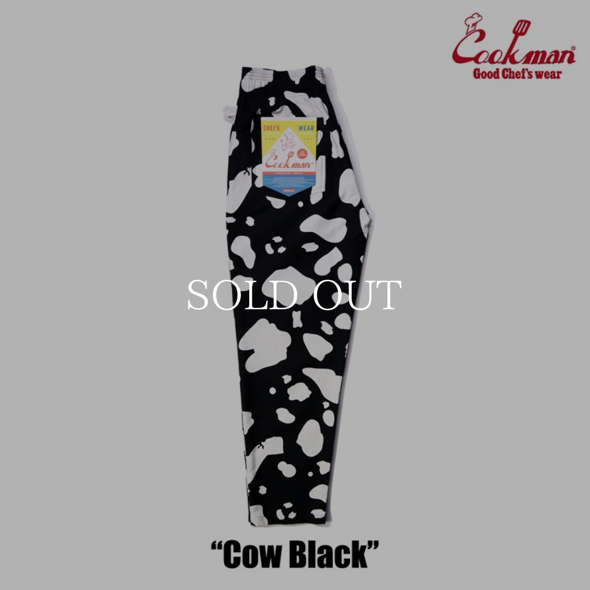 画像2: COOKMAN  シェフパンツ Chef Pants Cow Black (Black) (2)