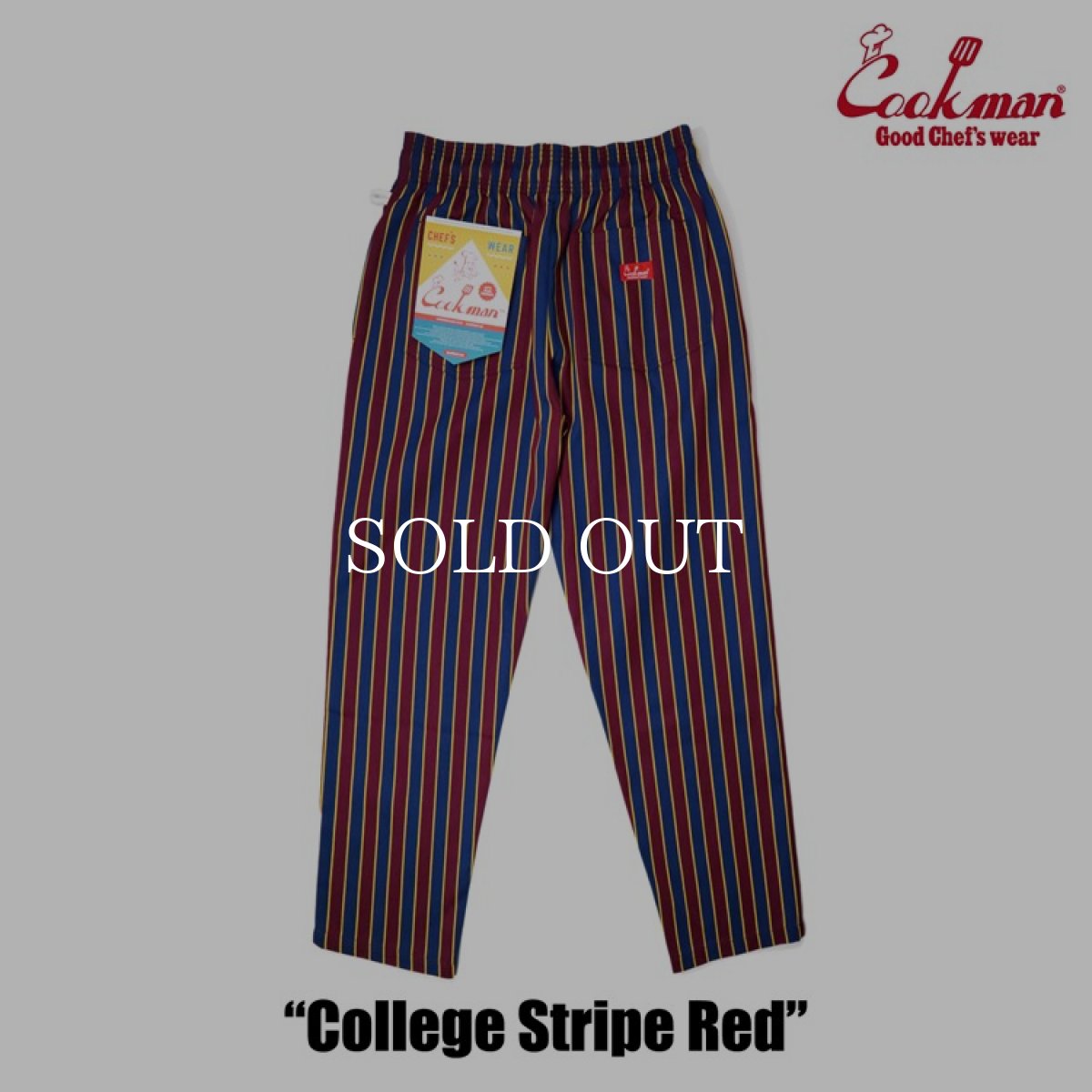 画像4: COOKMAN  シェフパンツ Chef Pants College Stripe Red (Red) (4)