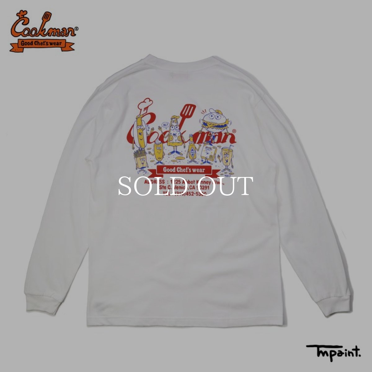 画像1: COOKMAN  ロングスリーブ Tシャツ TMpaint EnjoyCookman (White) (1)