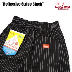 画像8: COOKMAN  シェフパンツ Chef Pants Reflective Stripe Black (Black) (8)