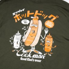 画像2: COOKMAN  ロングスリーブ Tシャツ TM Paint Hot Dog (Olive Green) (2)