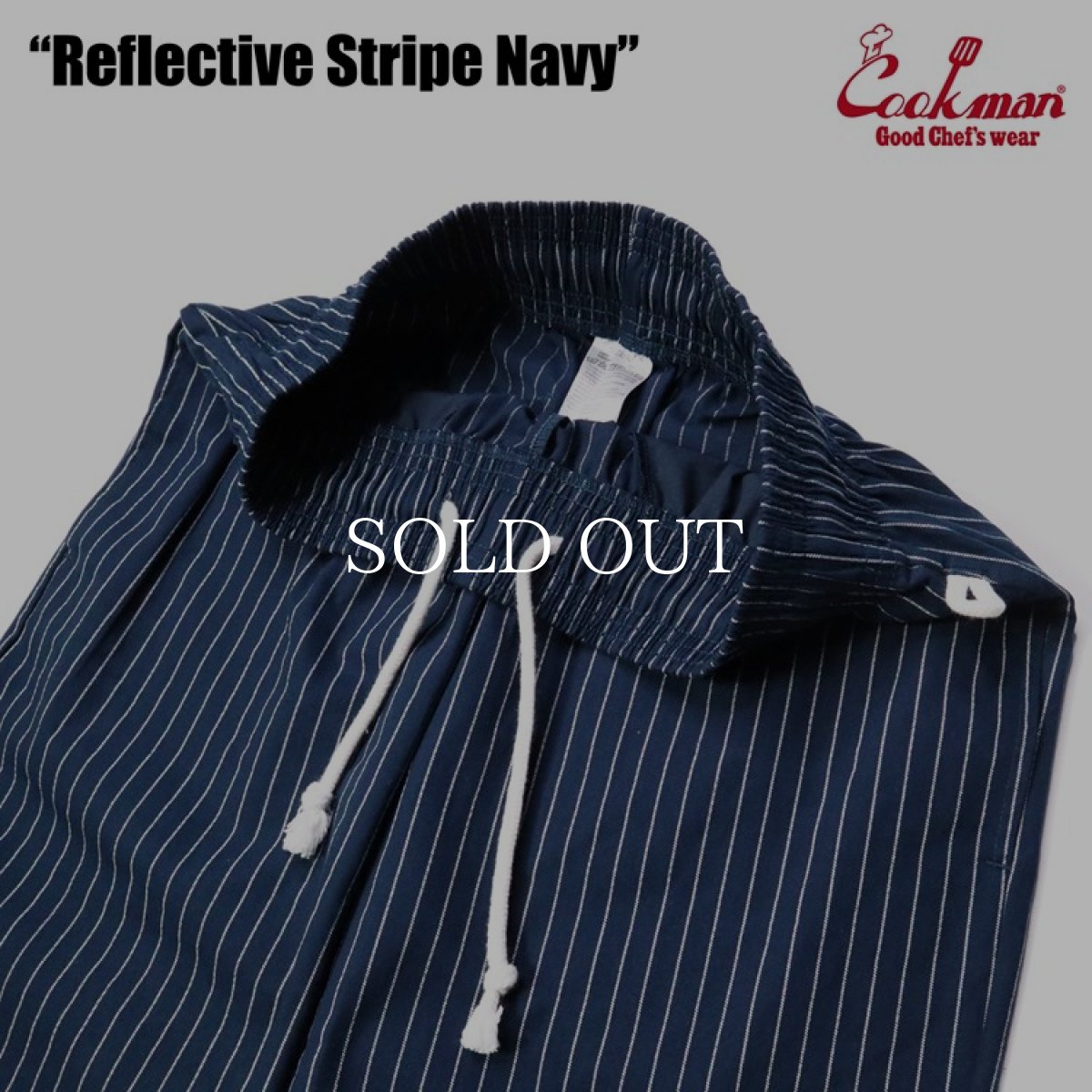 画像7: COOKMAN  シェフパンツ Chef Pants Reflective Stripe Navy (Navy) (7)