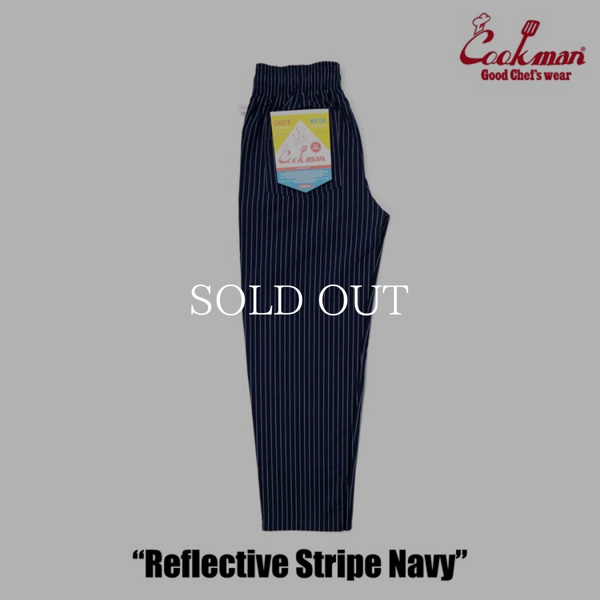 画像2: COOKMAN  シェフパンツ Chef Pants Reflective Stripe Navy (Navy) (2)