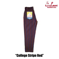 画像2: COOKMAN  シェフパンツ Chef Pants College Stripe Red (Red) (2)