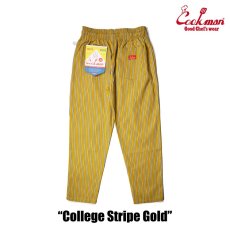 画像4: COOKMAN  シェフパンツ Chef Pants College Stripe Gold (Beige) (4)