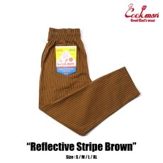 画像1: COOKMAN  シェフパンツ Chef Pants Reflective Stripe Brown (Brown) (1)