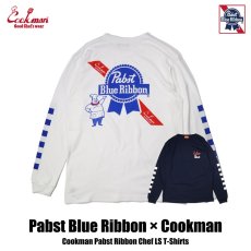 画像1: COOKMAN  ロングスリーブ Tシャツ Pabst Ribbon Chef (White) (1)