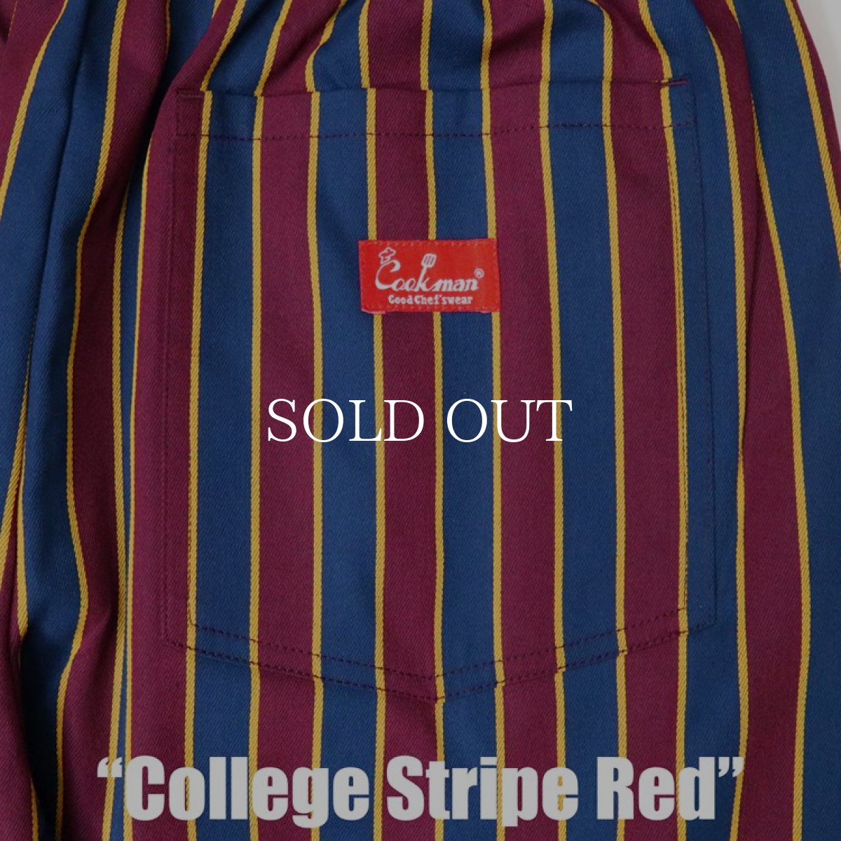 画像7: COOKMAN  シェフパンツ Chef Pants College Stripe Red (Red) (7)