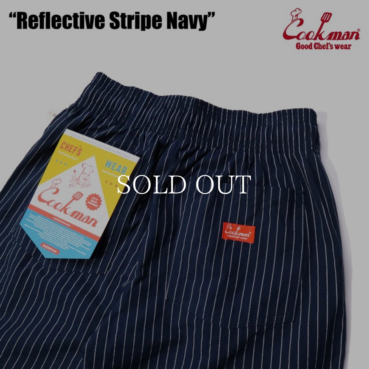 画像8: COOKMAN  シェフパンツ Chef Pants Reflective Stripe Navy (Navy) (8)