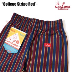 画像6: COOKMAN  シェフパンツ Chef Pants College Stripe Red (Red) (6)