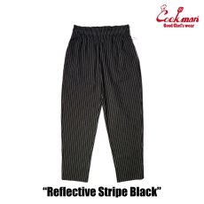 画像4: COOKMAN  シェフパンツ Chef Pants Reflective Stripe Black (Black) (4)