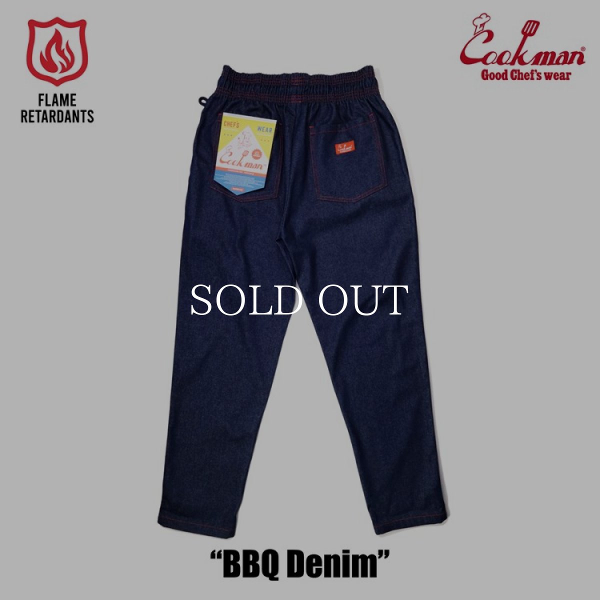 画像3: COOKMAN  シェフパンツ Chef Pants BBQ Denim (Navy) (3)