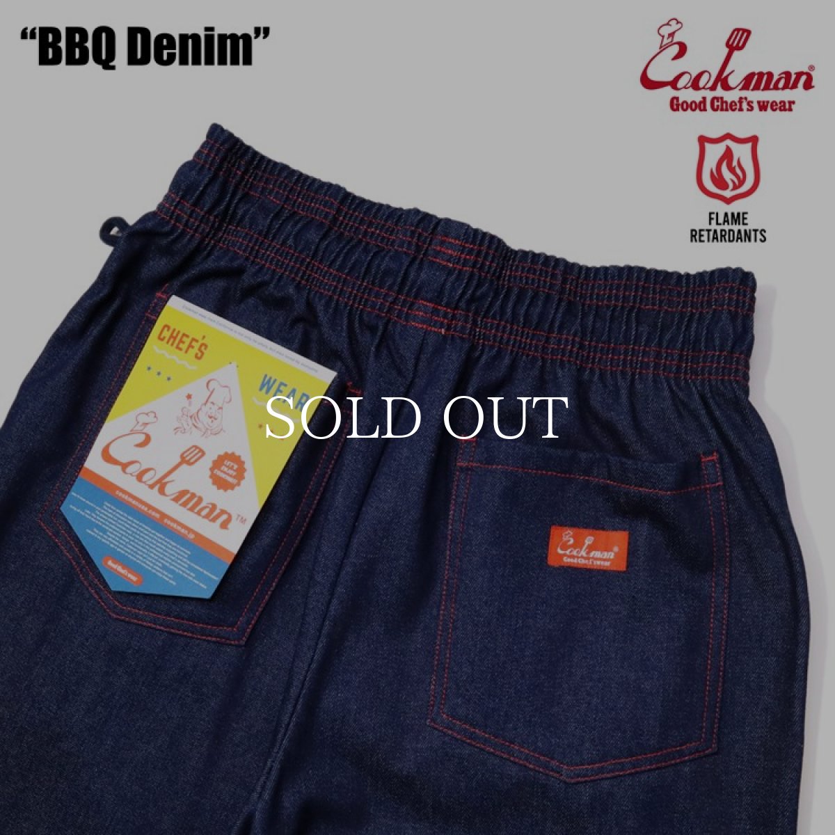 画像6: COOKMAN  シェフパンツ Chef Pants BBQ Denim (Navy) (6)