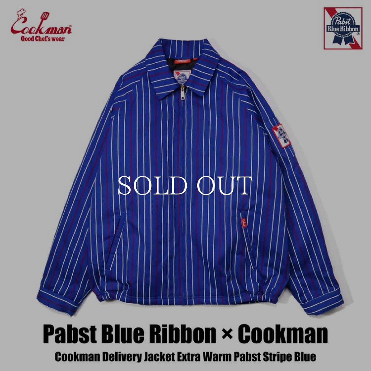 画像1: COOKMAN  Delivery Jacket EX Warm Pabst Stripe Blue (Blue) (1)
