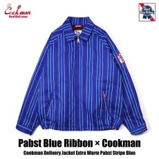 画像1: COOKMAN  Delivery Jacket EX Warm Pabst Stripe Blue (Blue) (1)