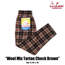 画像1: COOKMAN  Chef Pants Wool Mix Tartan Brown (Brown) (1)