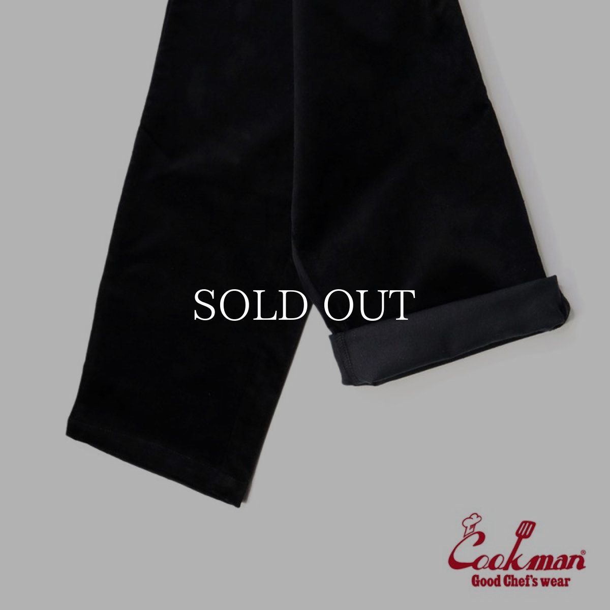 画像8: COOKMAN  Chef Pants Velvet Black (Black) (8)