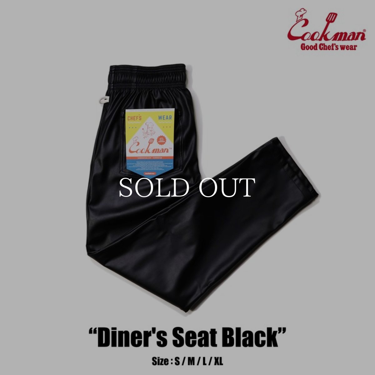 画像1: COOKMAN  Chef Pants Diner's Seat Black (Black) (1)