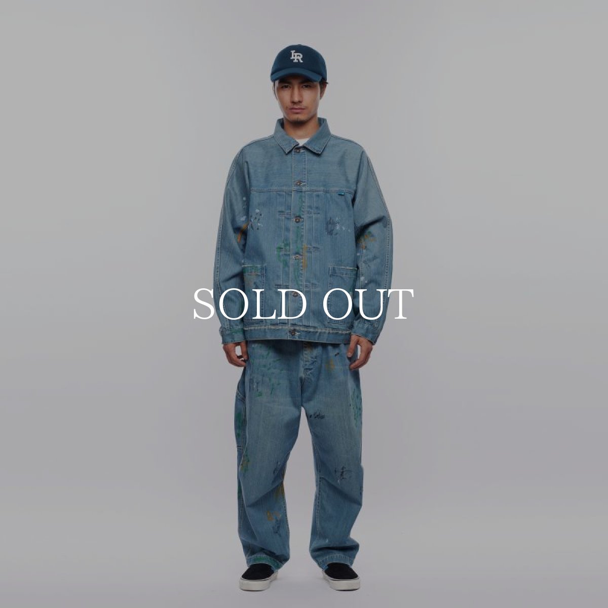 画像12: Liberaiders  PAINT SPLATTER DENIM JACKET (LIGHT BLUE) (12)