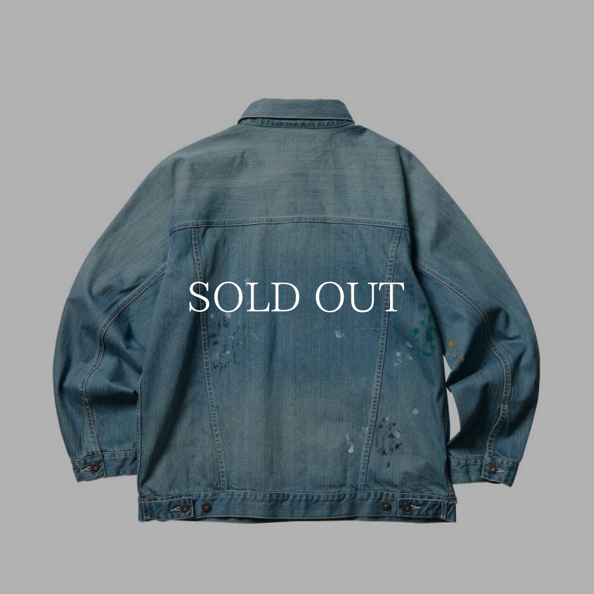 画像2: Liberaiders  PAINT SPLATTER DENIM JACKET (LIGHT BLUE) (2)