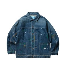 画像1: Liberaiders  PAINT SPLATTER DENIM JACKET (DARK BLUE) (1)