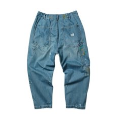 画像2: Liberaiders  DENIM PAINTER SARROUEL PANTS (LIGHT BLUE) (2)