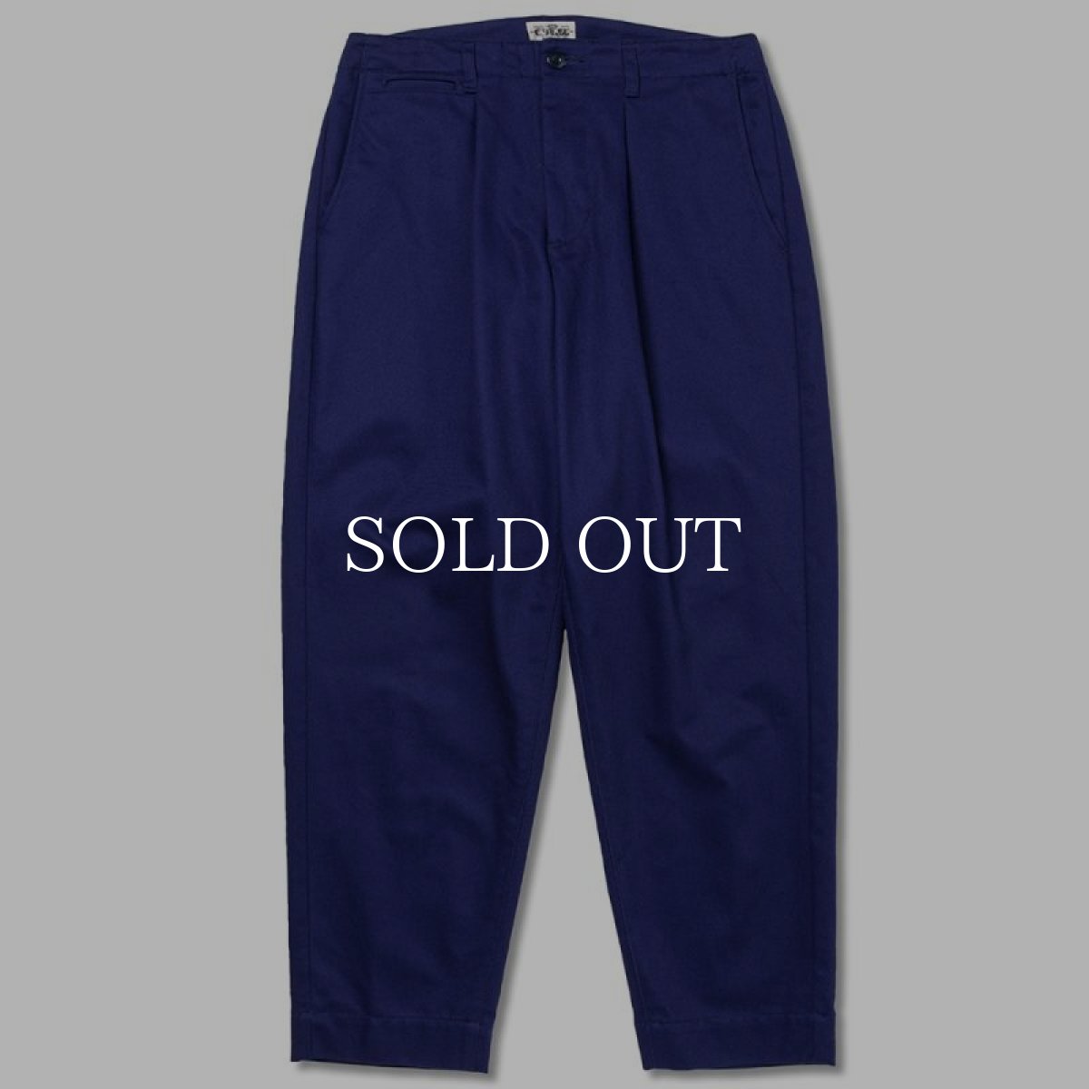 画像1: CALEE  Vintage type chino cloth tuck trousers (Blue) (1)