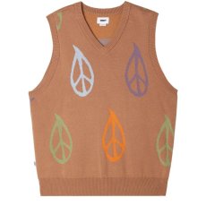 画像1: OBEY   PEACED SWEATER VEST (WILD MUSHROOM MULTI) (1)