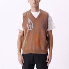 画像3: OBEY   PEACED SWEATER VEST (WILD MUSHROOM MULTI) (3)