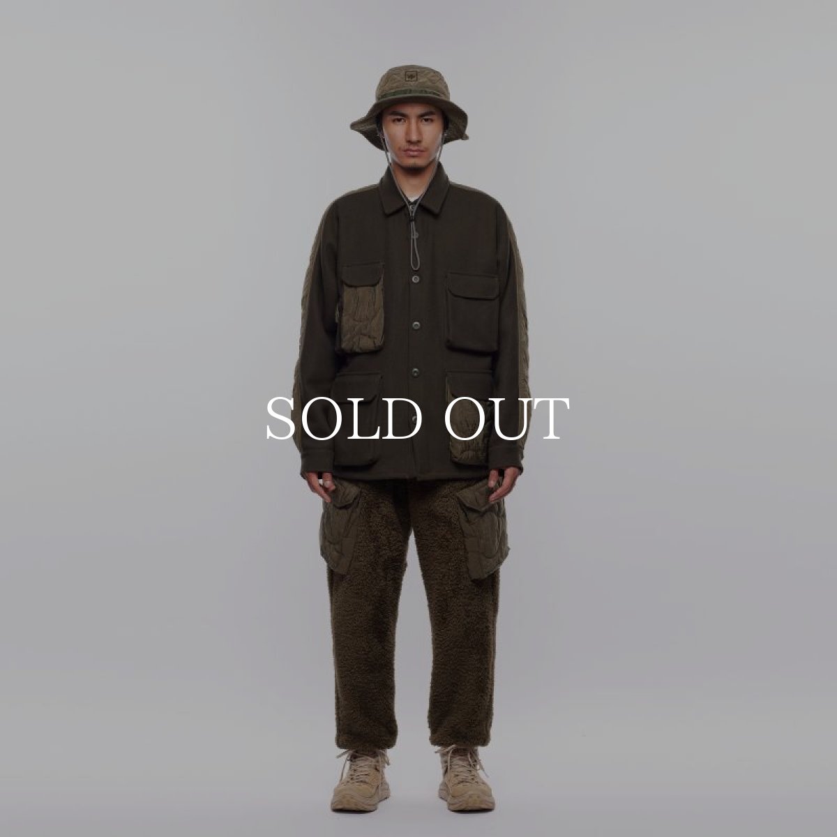 画像12: Liberaiders  QUILTED UTILITY SHIRT JACKET (OLIVE) (12)